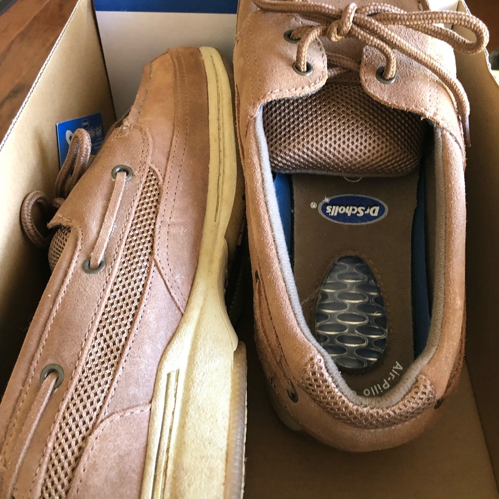 Mens Dr Scholls Model Sea Breeze color Tan. Gel Insole. Size 10E. Leather